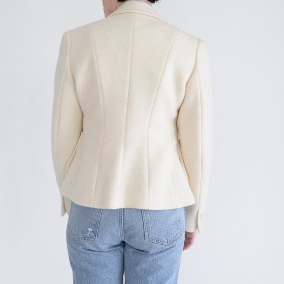 Gant Cream 100% Wool Three Button Blazer Size 6 - Picture 3 of 12